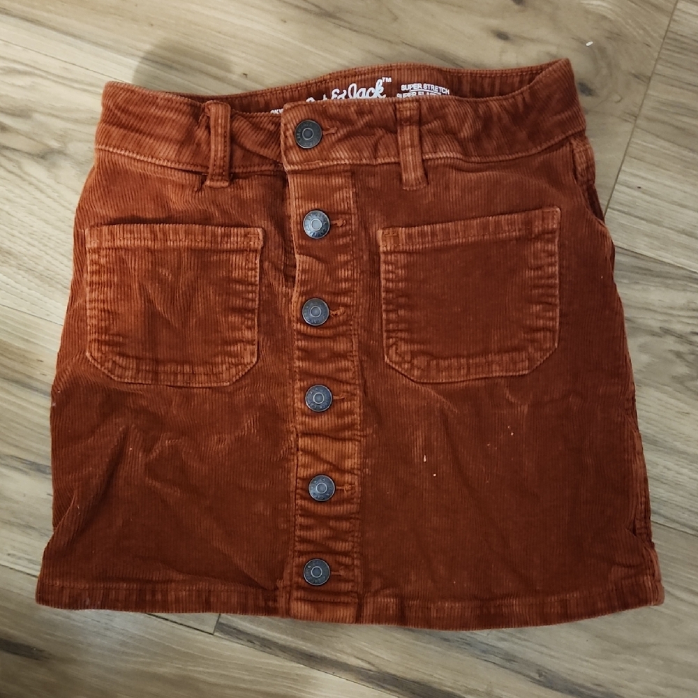 Jack by BB Dakota Rust Corduroy Mini Skirt